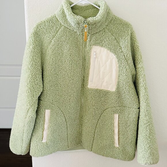 🍀 Beneunder 🍀 Women's Fleece Fuzzy Faux Shearling Zipper Jacket, Green - Picture 1 of 11